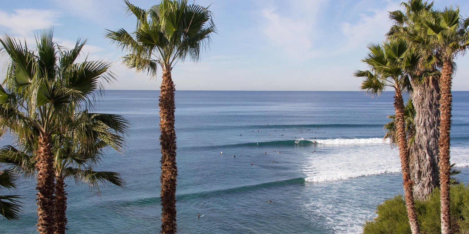 Less crowded San Diego beaches featuring Swami's State Beach near Cardiff