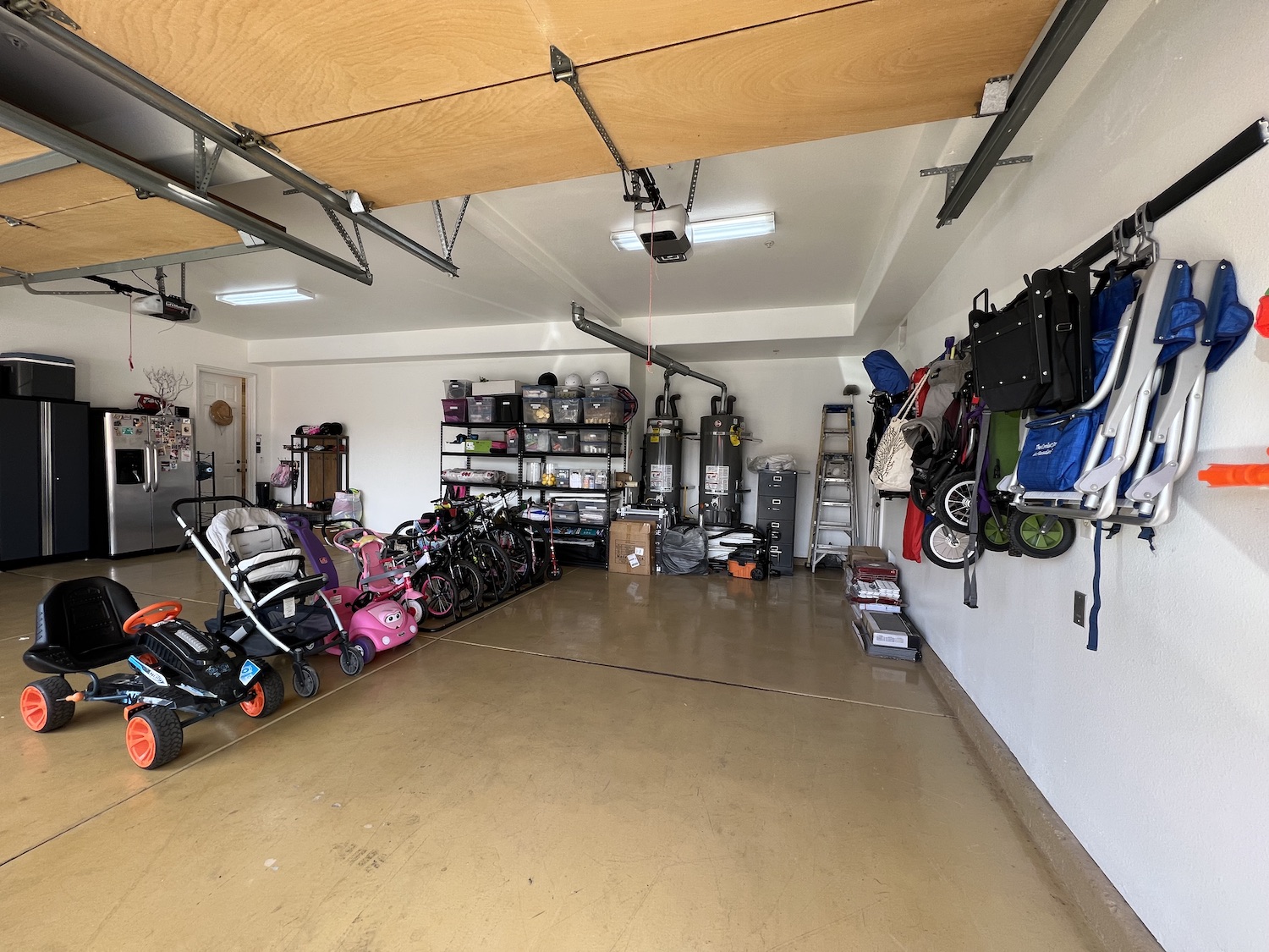 After spring cleaning picture of an organized family home garage