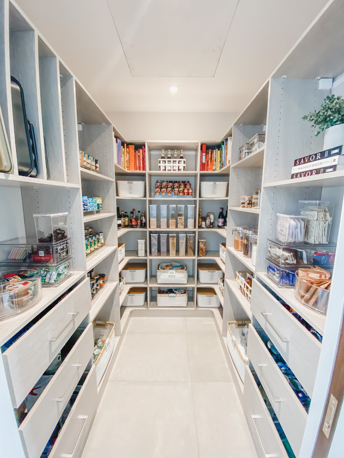 A re-organized pantry from San Diego organizing consultancy Simply Luxe as part of spring cleaning