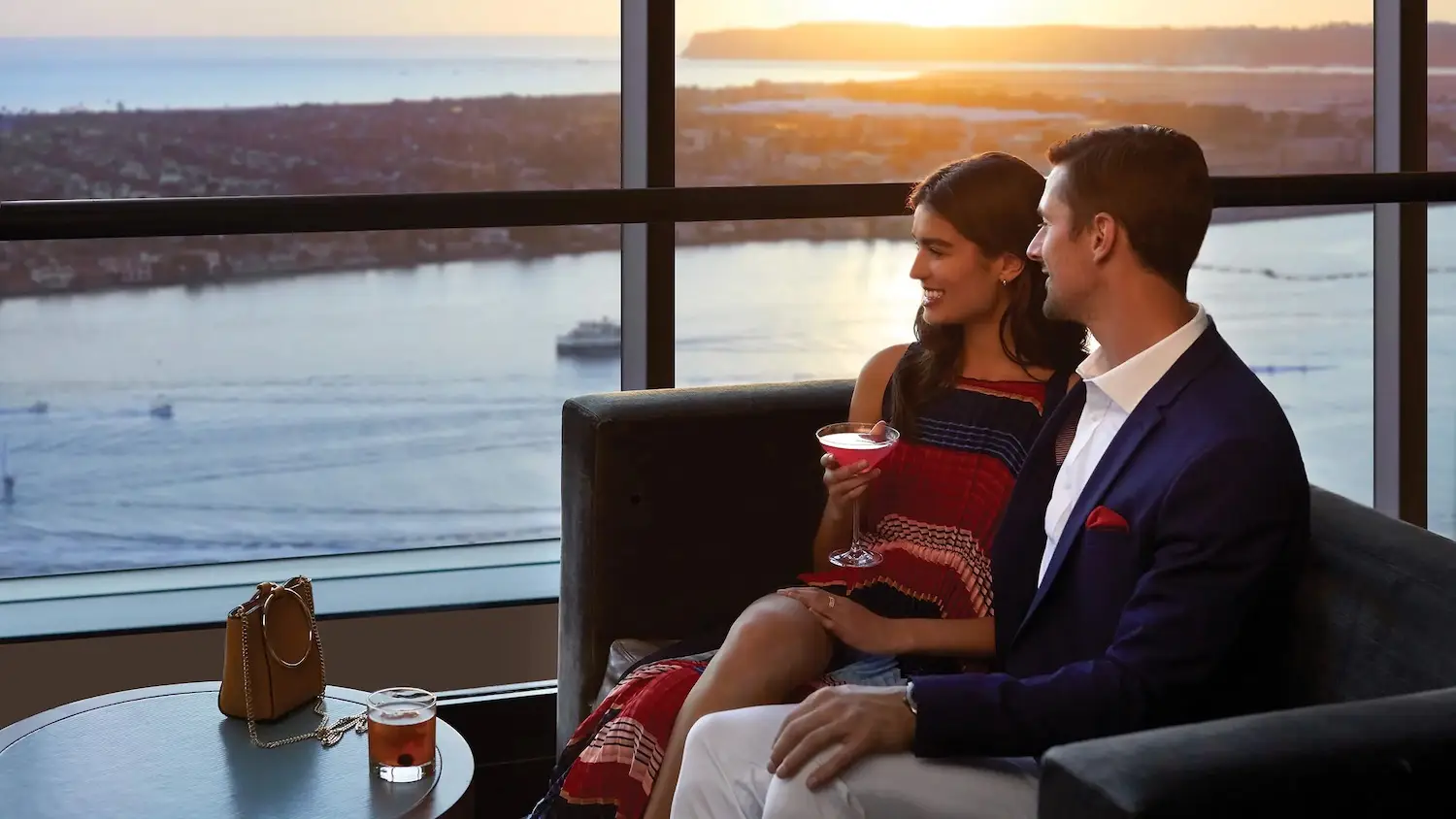 Interior of San Diego rooftop bar the Top of the Hyatt by Seaport Village