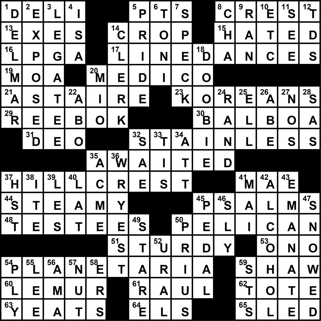 Crossword Answers - July 2021