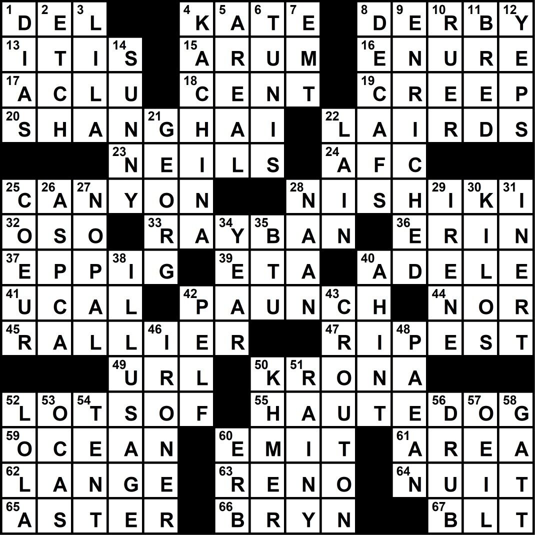 Crossword Answers / December 2020