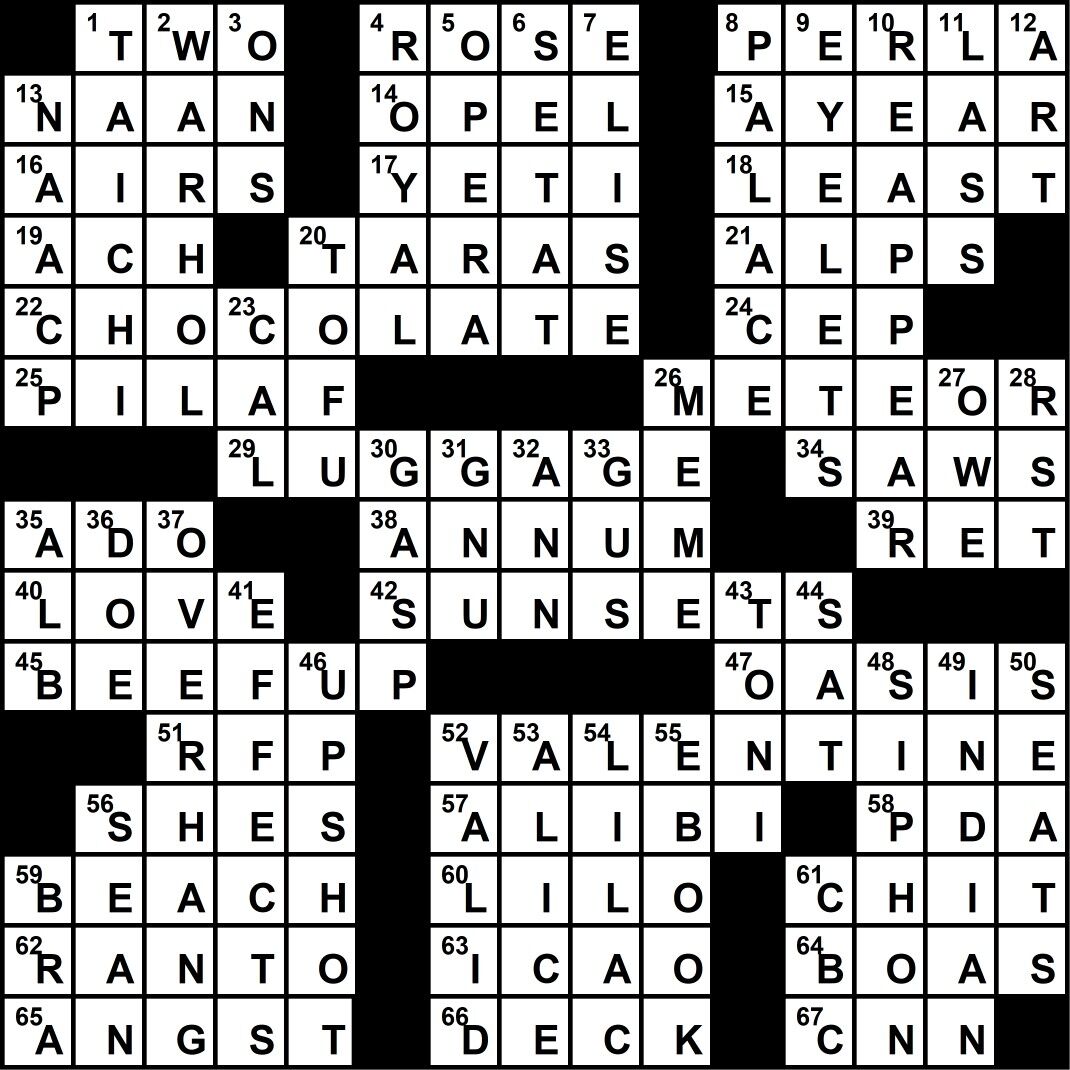 Crossword Answers / February 2021