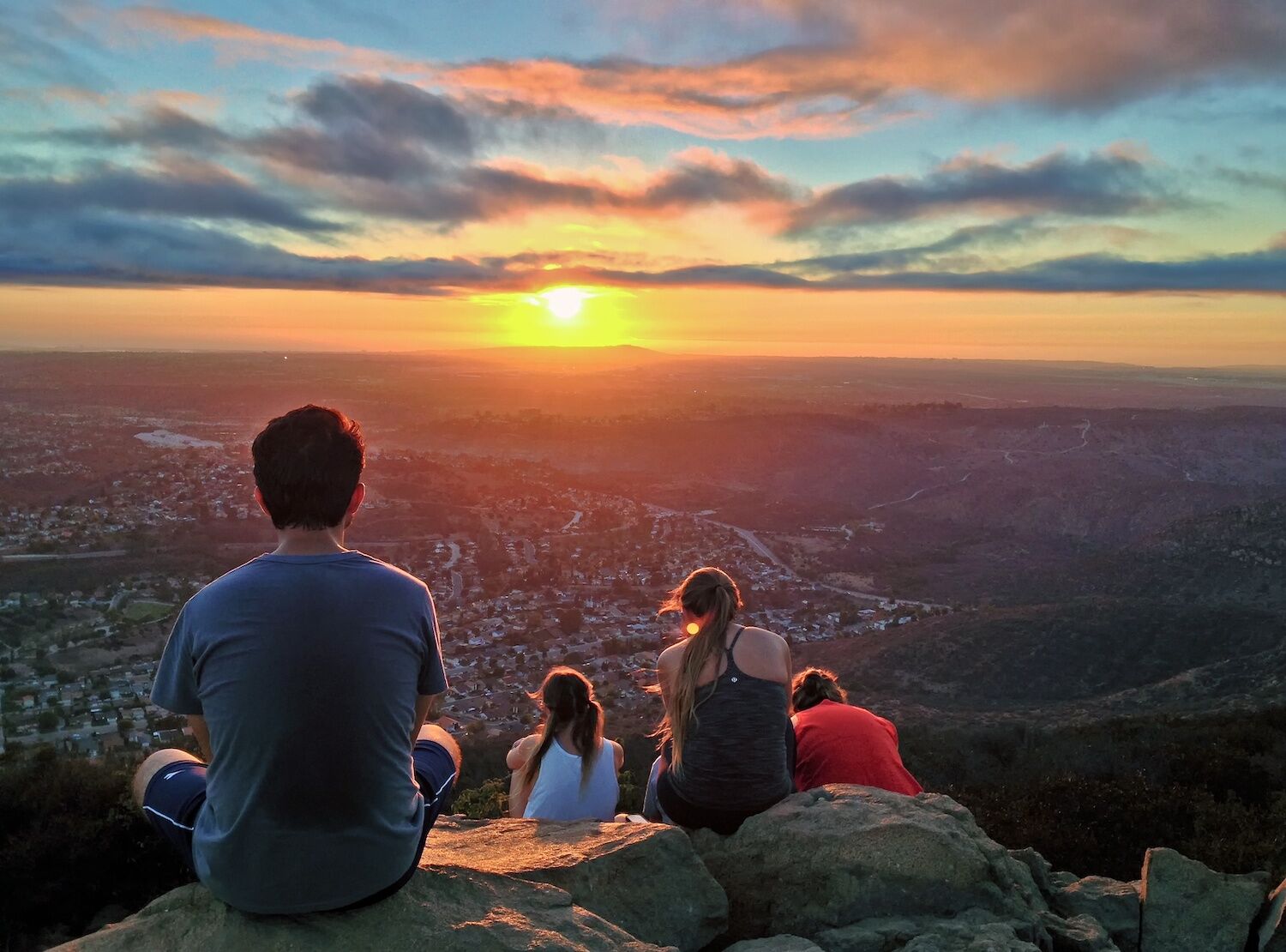 Cowles Mountain Sunset Hike Children San Diego