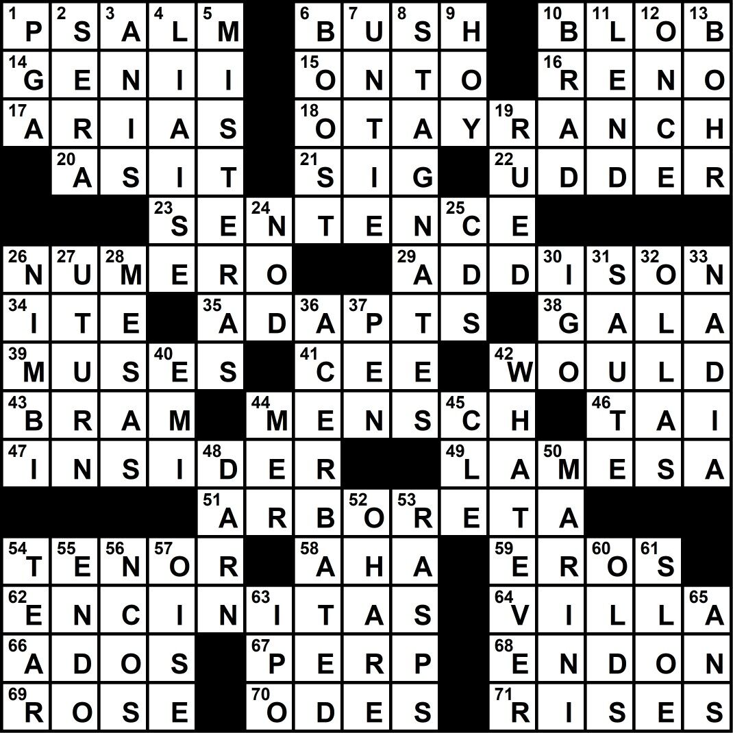 crossword solution / March 2021