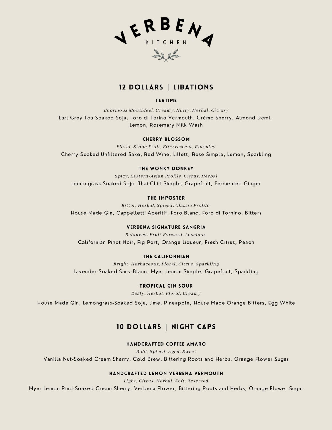 Verbena Kitchen Menu 3