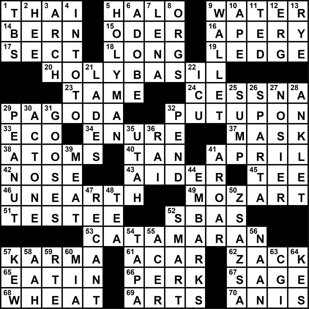 Crossword Answers / January 2022