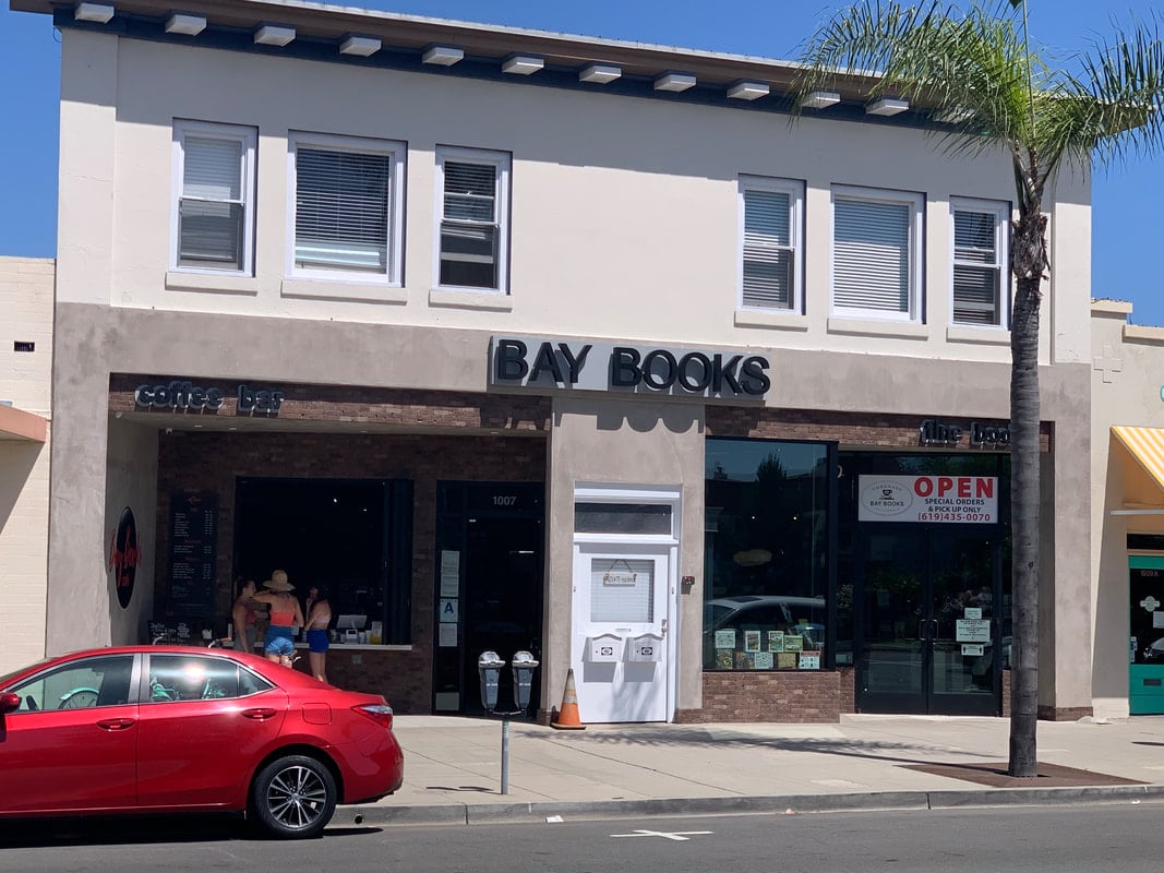 Exterior of San Diego independent bookstore Bay Books in Coronado