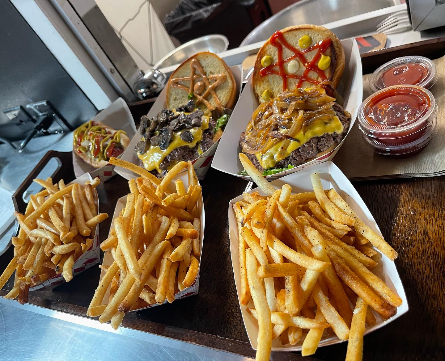 Food from Oceanside food truck Full Metal Burgers located at Black Plague brewing in Escondido and Oceanside