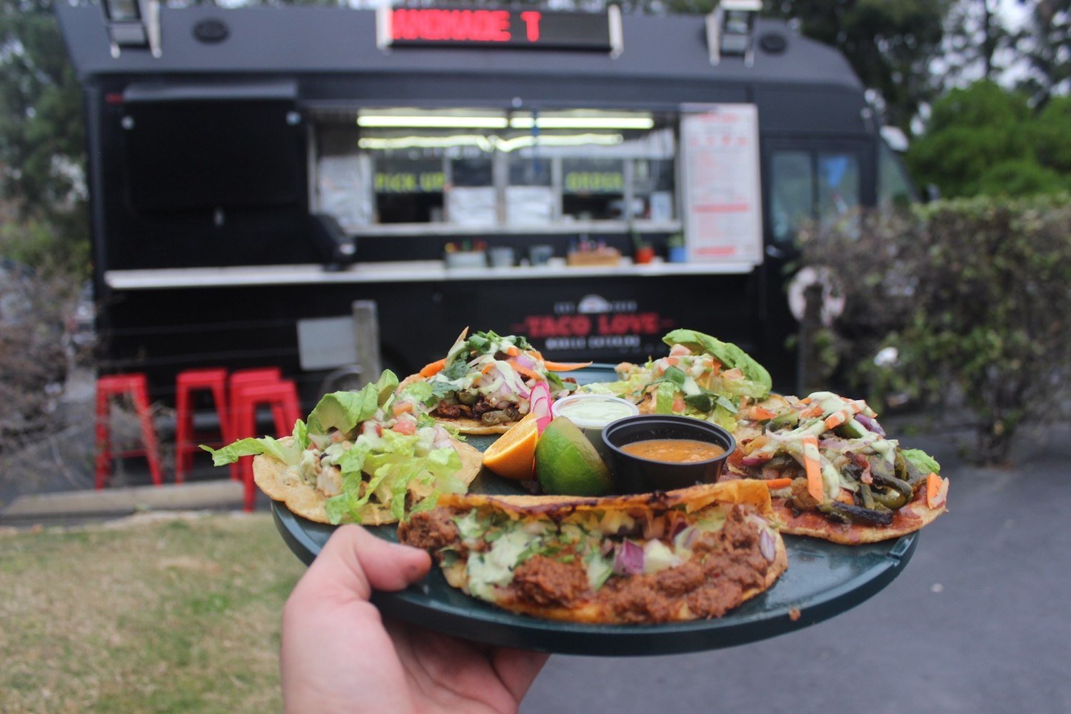 San Diego food truck Taco Love featuring tacos and salsa