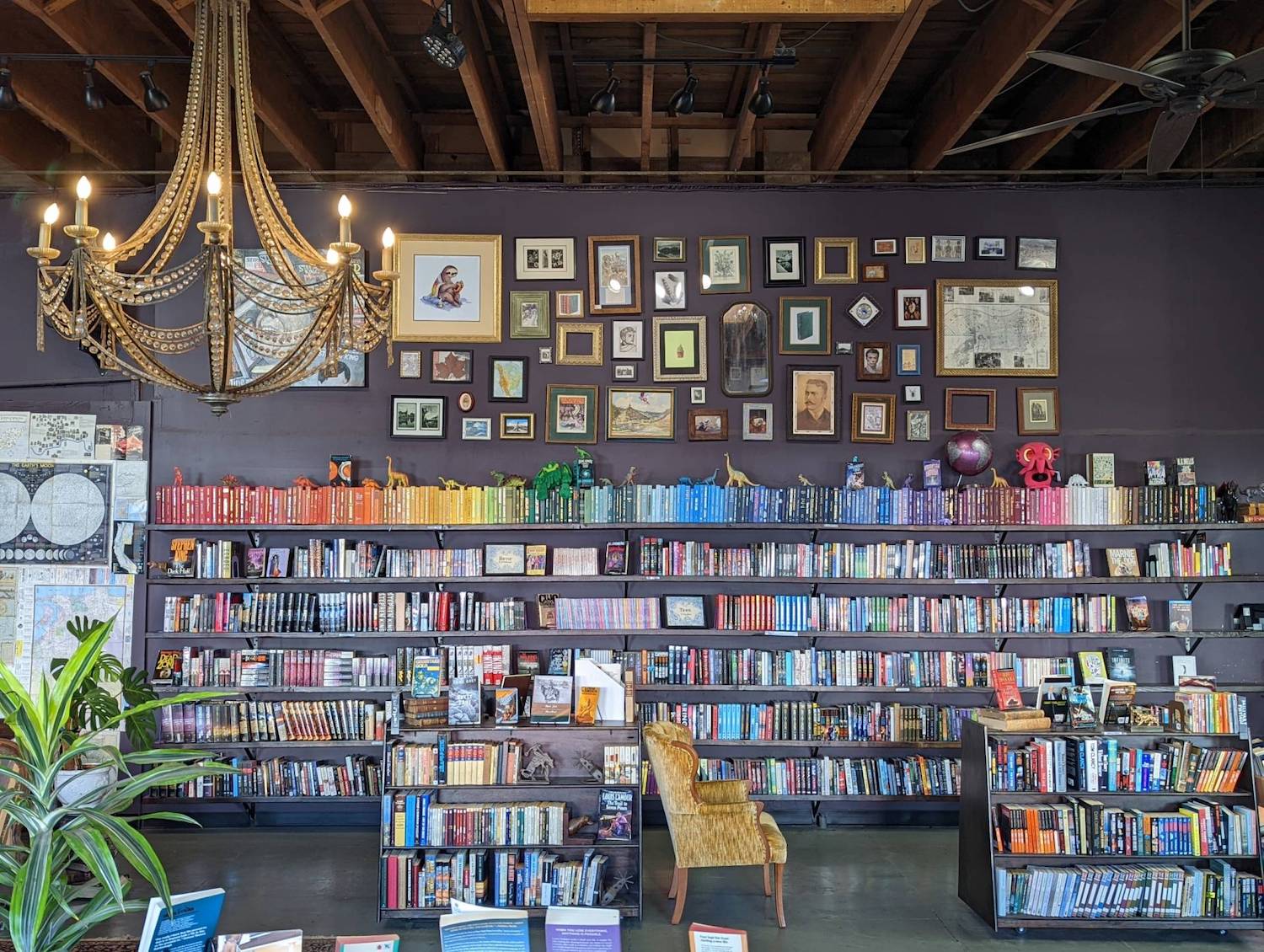 Interior of San Diego independent used bookstore Verbatim Books in North Park