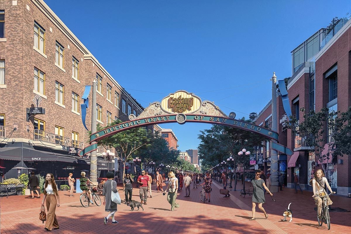 5th Avenue in the Gaslamp Quarter in San Diego - Historic Downtown