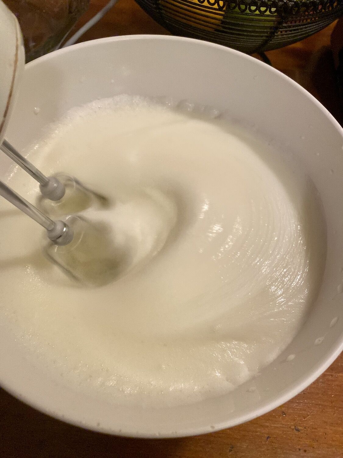 Nog egg whites whipped