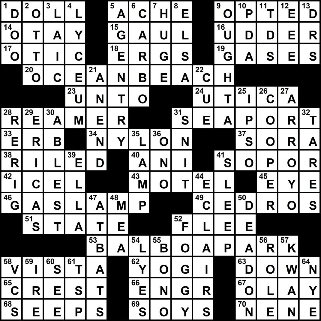 Crossword Answers / May 2021