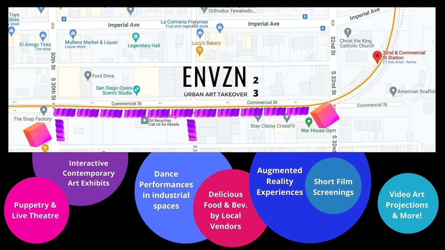 ENVZN Corridor Map ENVZN Urban Art Takeover 2023 San Diego