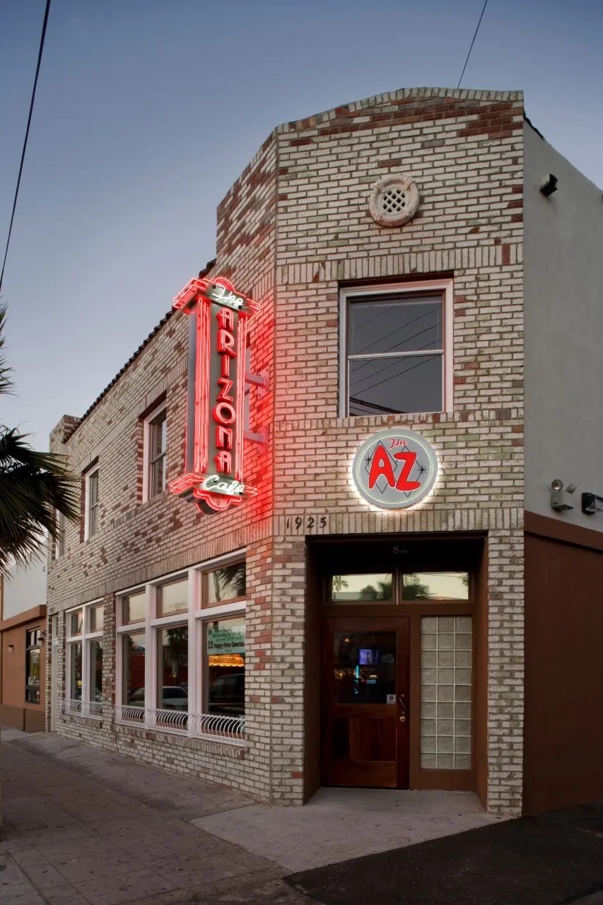 Exterior of San Diego sports bar Arizona Café where NFL fans watch Arizona Cardinal football games in Ocean beach