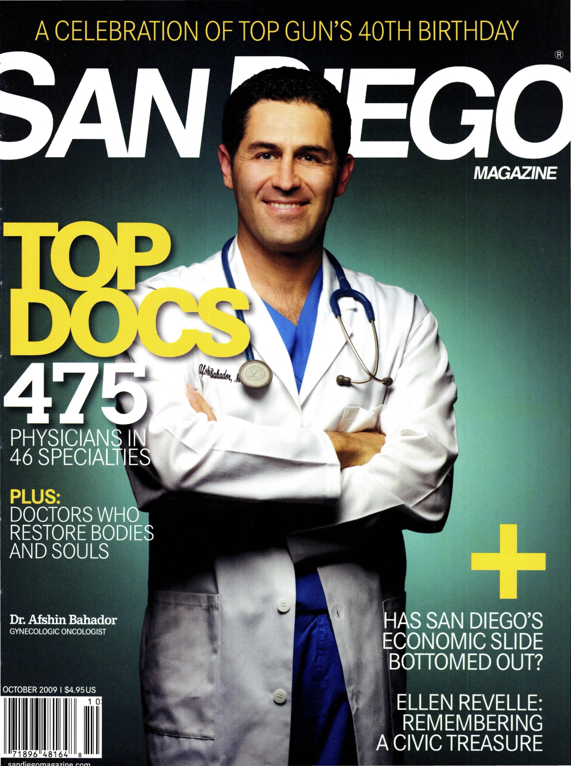 Covering 75 San Diego Magazine Best Doctors Cover from October 2009 featuring a doctor with a stethoscope