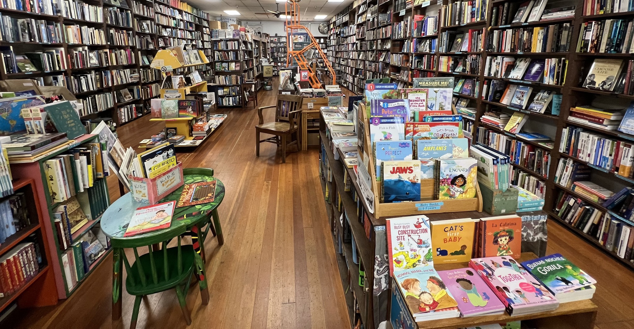 Interior of San Diego Independent bookstore Bluestocking Books in Hillcrest