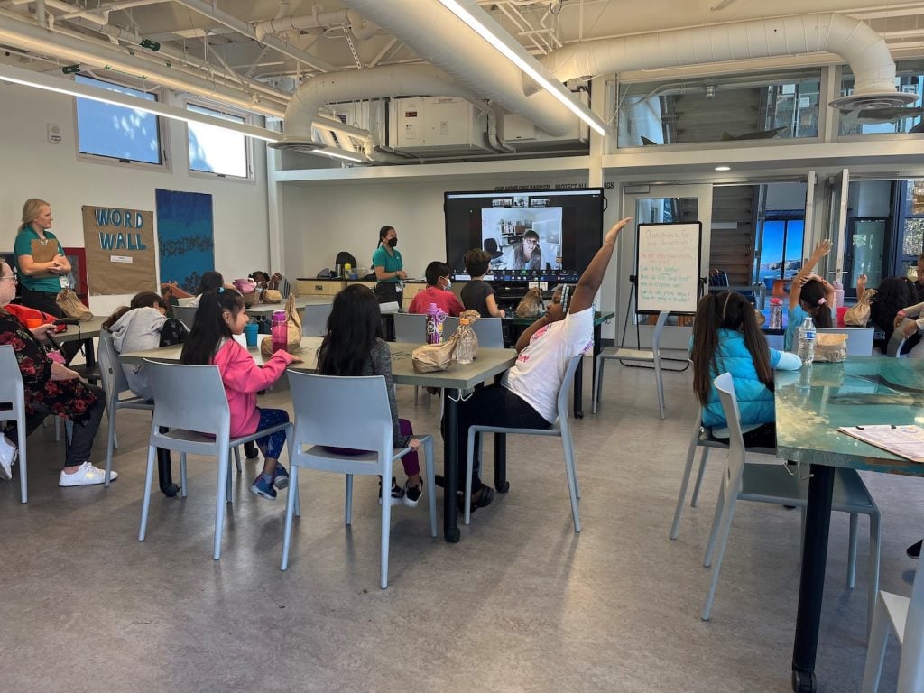 Brittany Hanser teaching students at the Ocean Discovery Institute in San Diego 