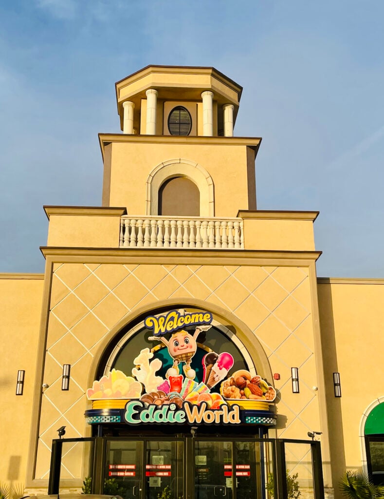 Front entrance of EddieWorld, California's largest gas station 