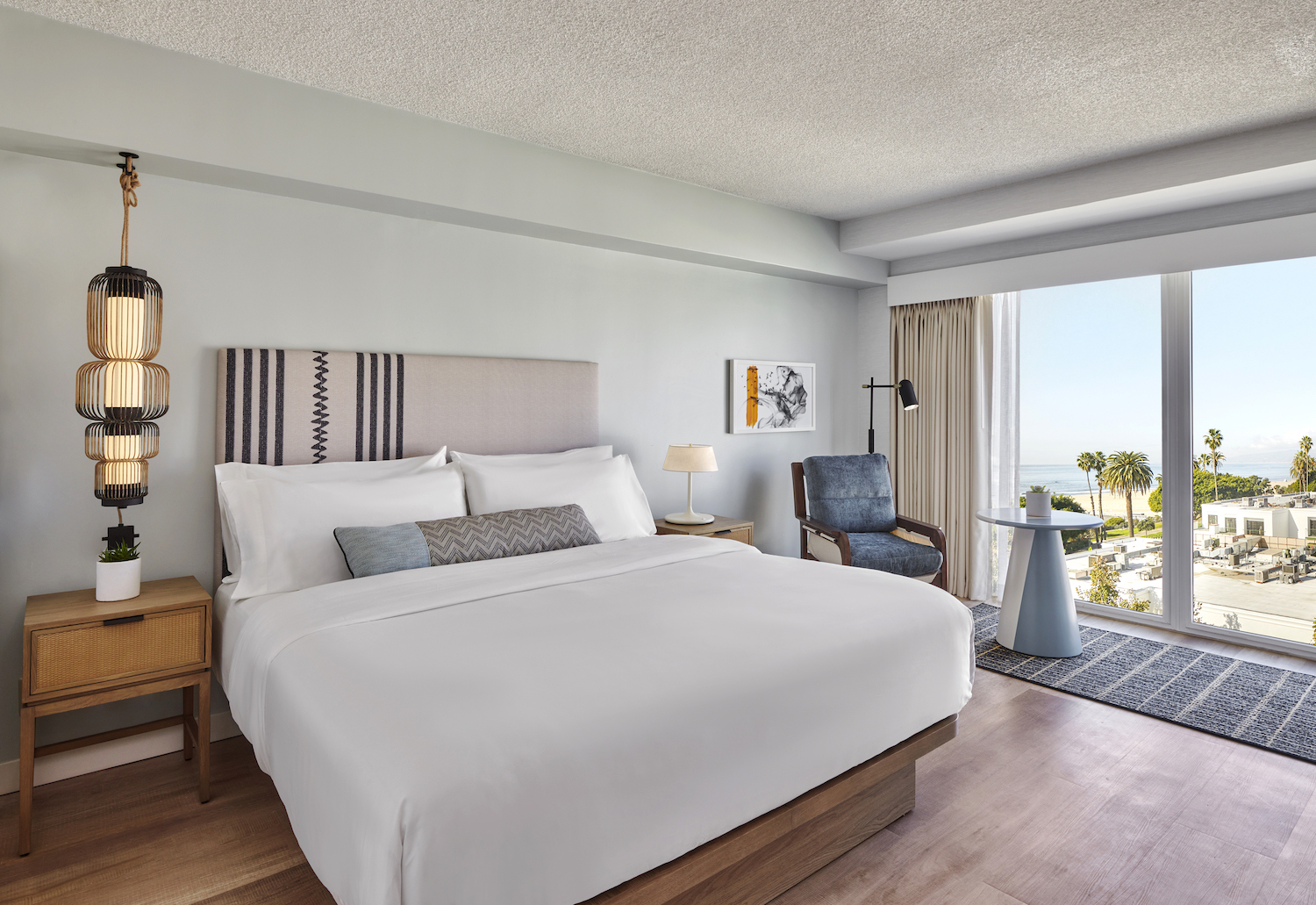Interior of room at Santa Monica’s new Pierside Hotel