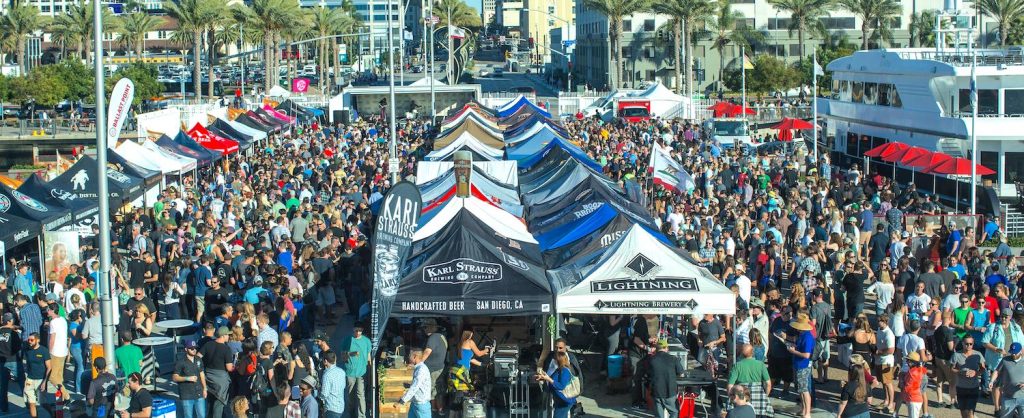 San Diego Beer Week festival vendors at the annual event at the waterfront