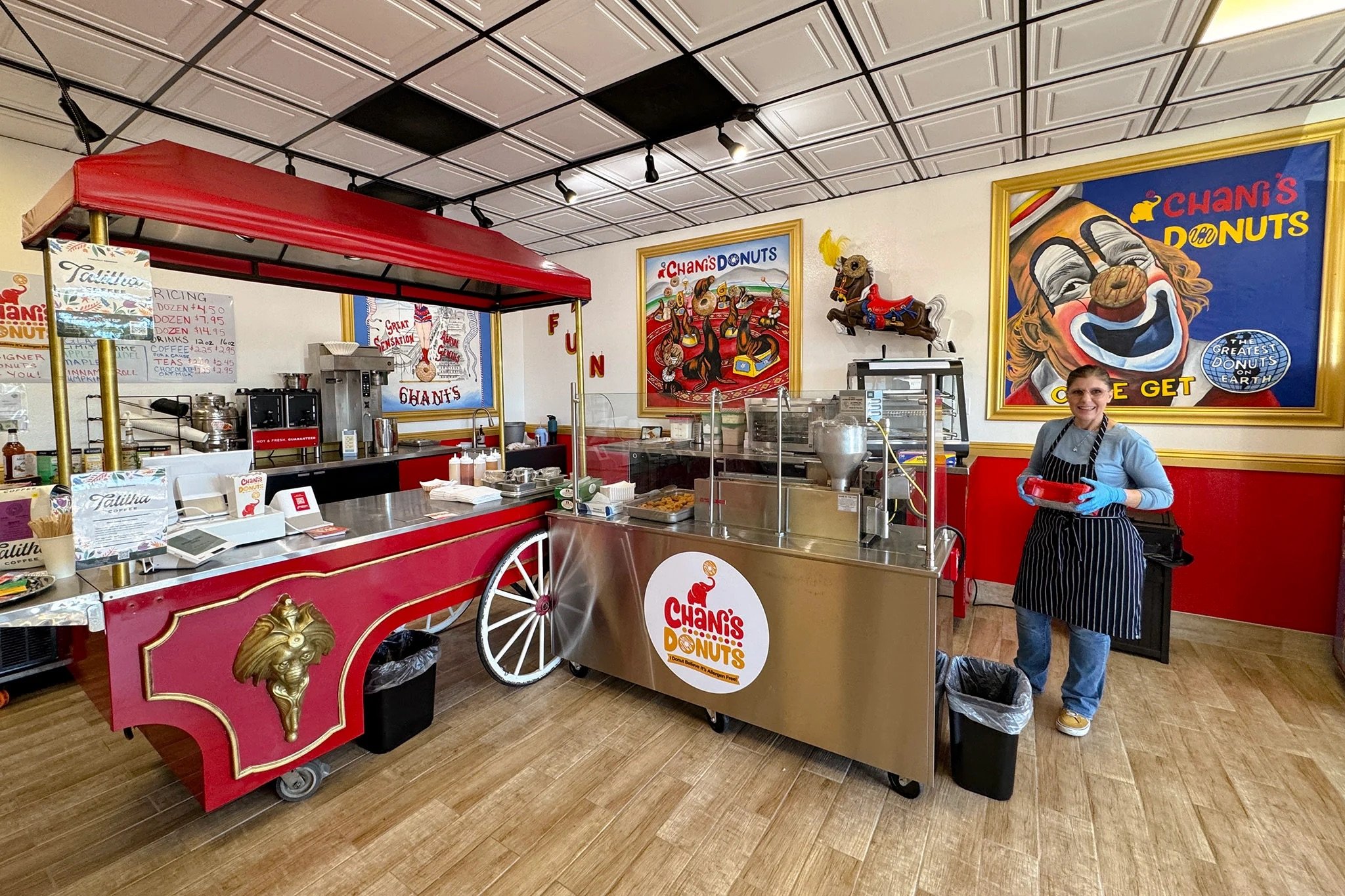 Interior of gluten-free pastry bakery Chani's Donuts located in Kearny Mesa, San Diego