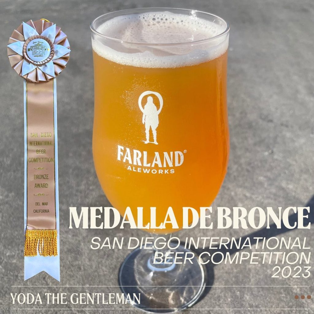 Baja California brewery Farland Aleworks' award winning beer, Yoda the Gentleman from the 2023 San Diego International Beer Competition