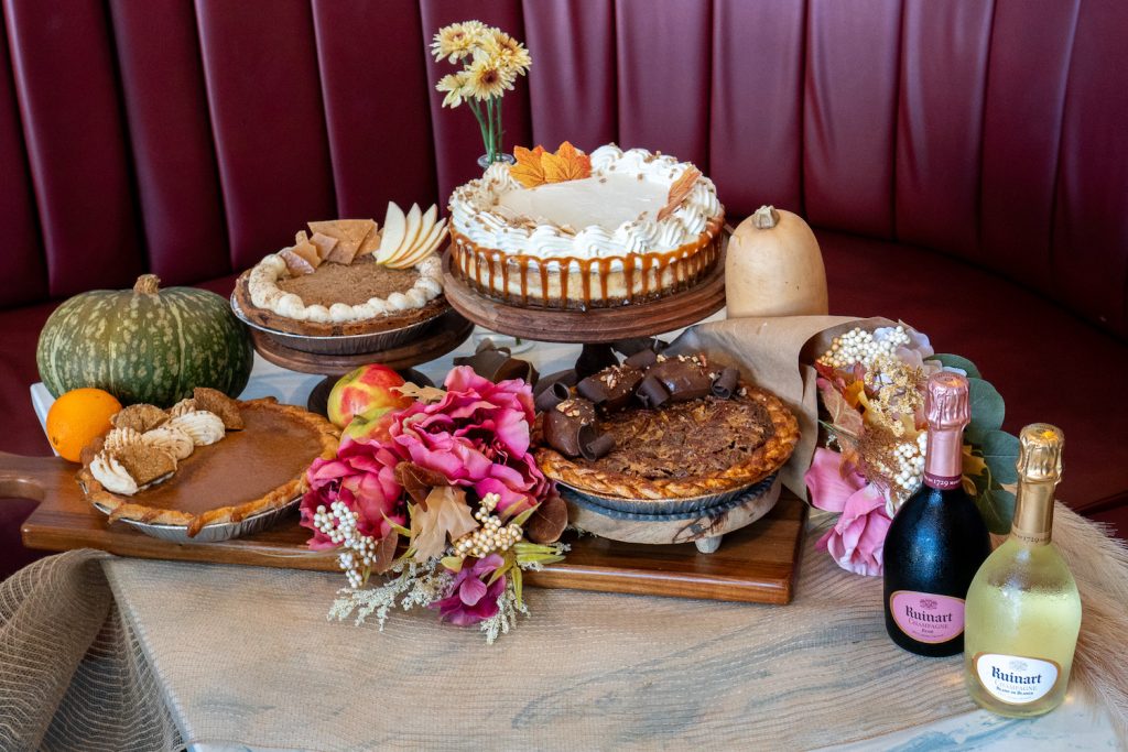 Plate of pies and wines from San Diego restaurant Little Frenchie