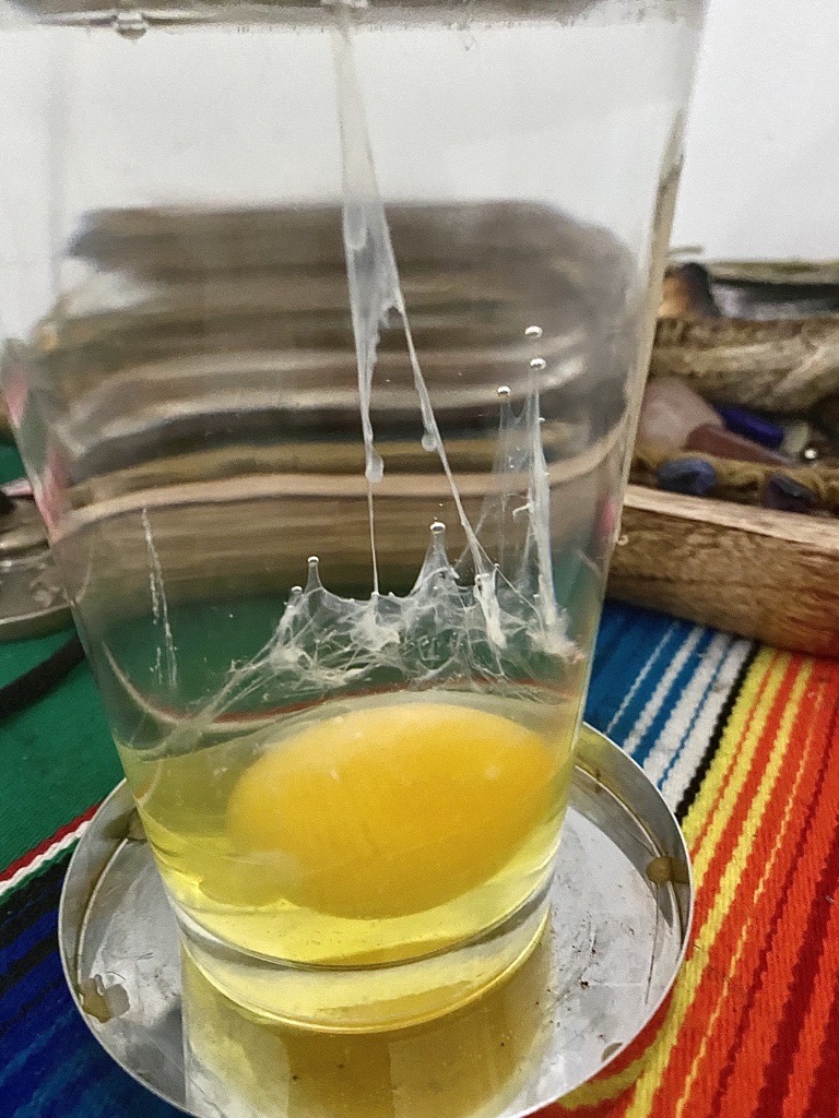Egg yolk used in Antoinette Chirinos' limpia healing treatment