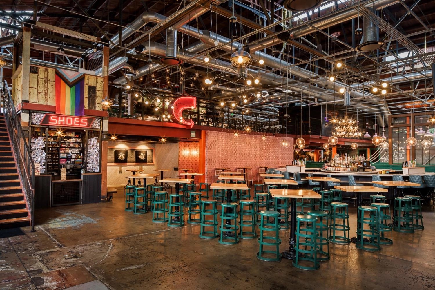 Interior of Punch Bowl Social event space in East Village San Diego   