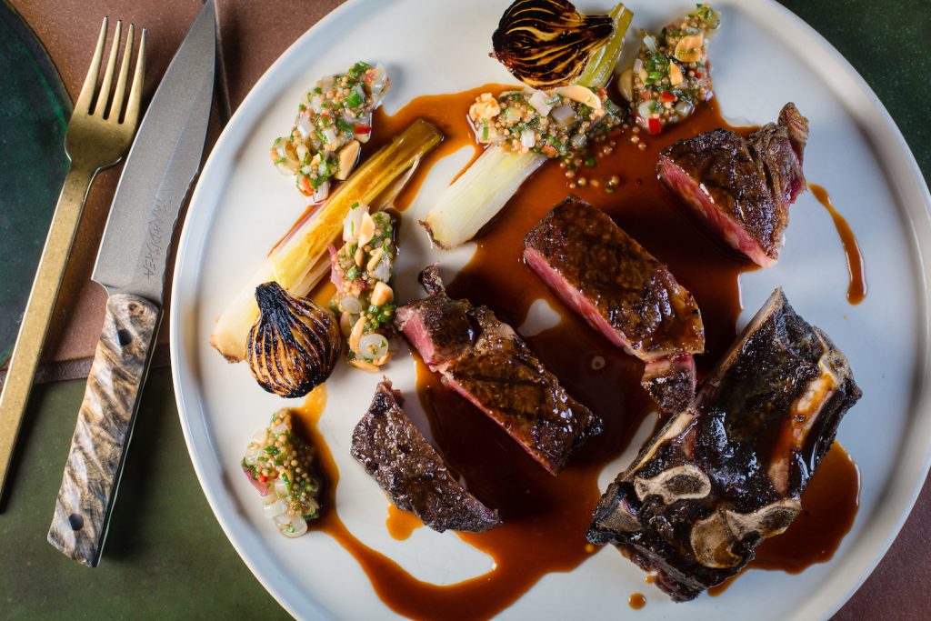 Ribeye from Paradisaea in La Jolla offering a prix fixe Thanksgiving dinner