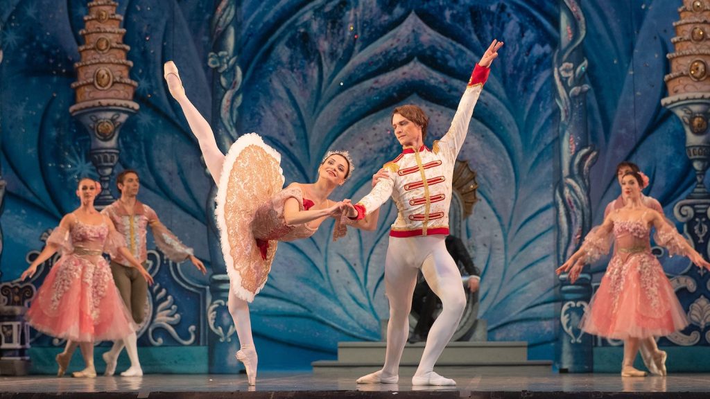 Male and female ballerinas on stage performing for Cirque Musica Holiday Wonderland at Harrah's Resort, San Diego