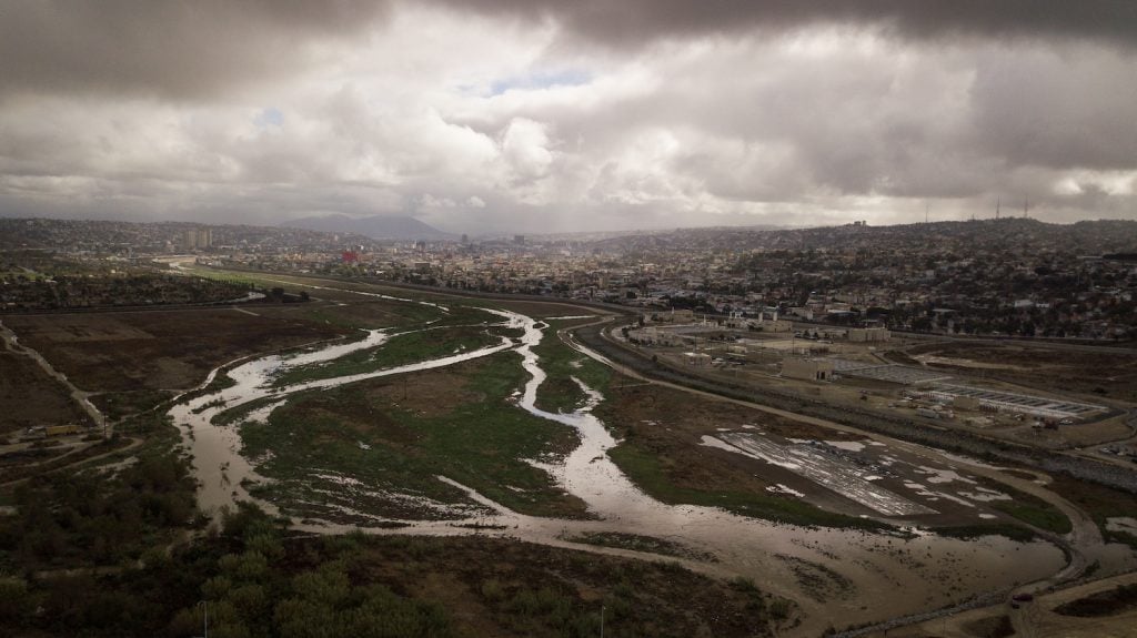 Aerial view of the Tijuana river 