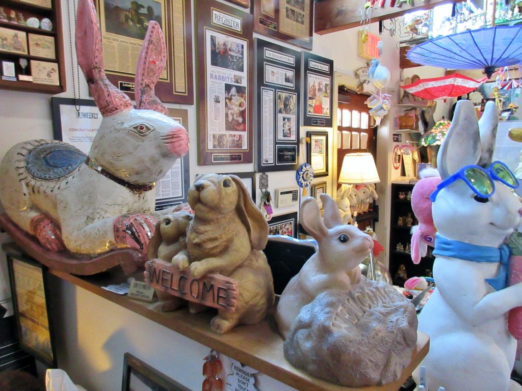 Interior of The Bunny Museum which holds the record for the most bunny related collectibles in one place