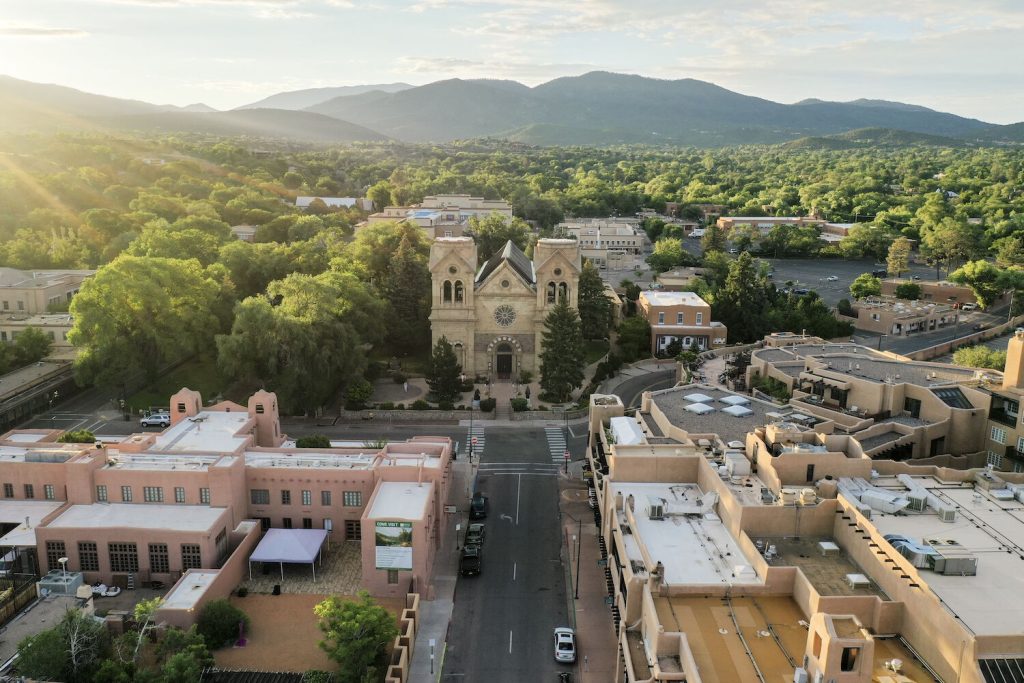 Aerial view of downtown Santa Fe