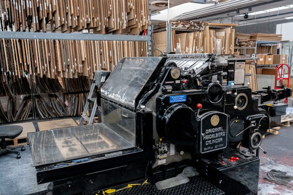 The Original Heidelberg Cylinder built in 1960 that is still in operation today at Neyenesch Printers in San Diego