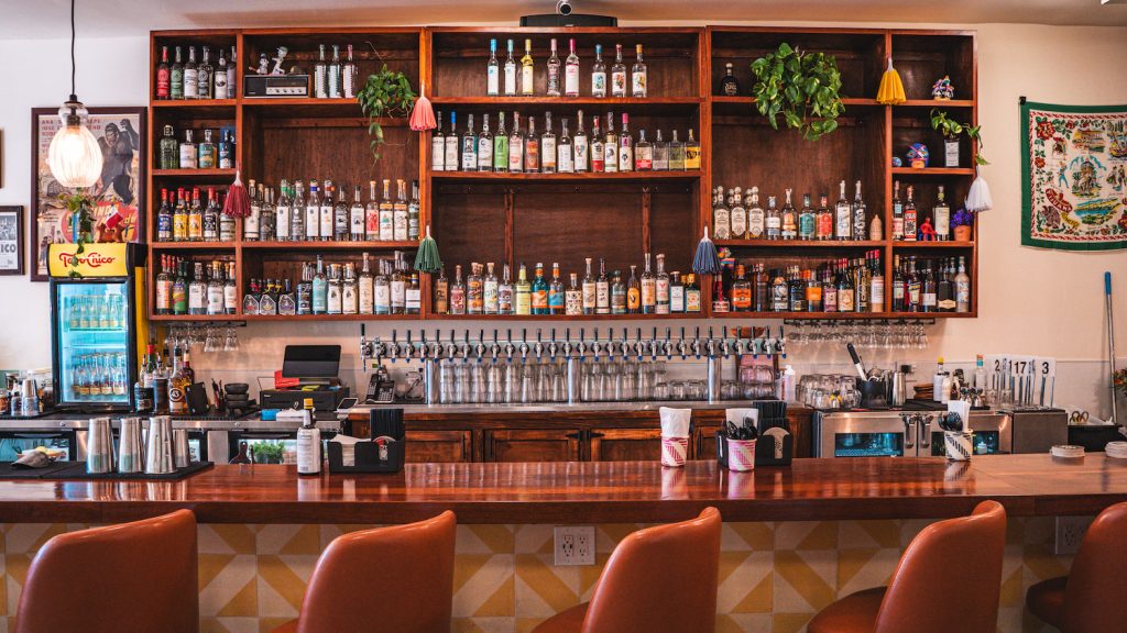 Interior bar at Chula Vista restaurant La Nacional in San Diego