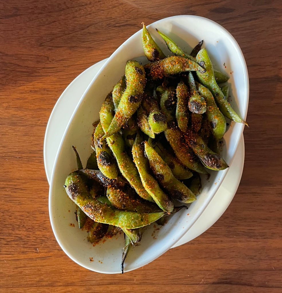 Best food and drink San Diego: Charred Edamame from Carlsbad restaurant Bluewater Grill 