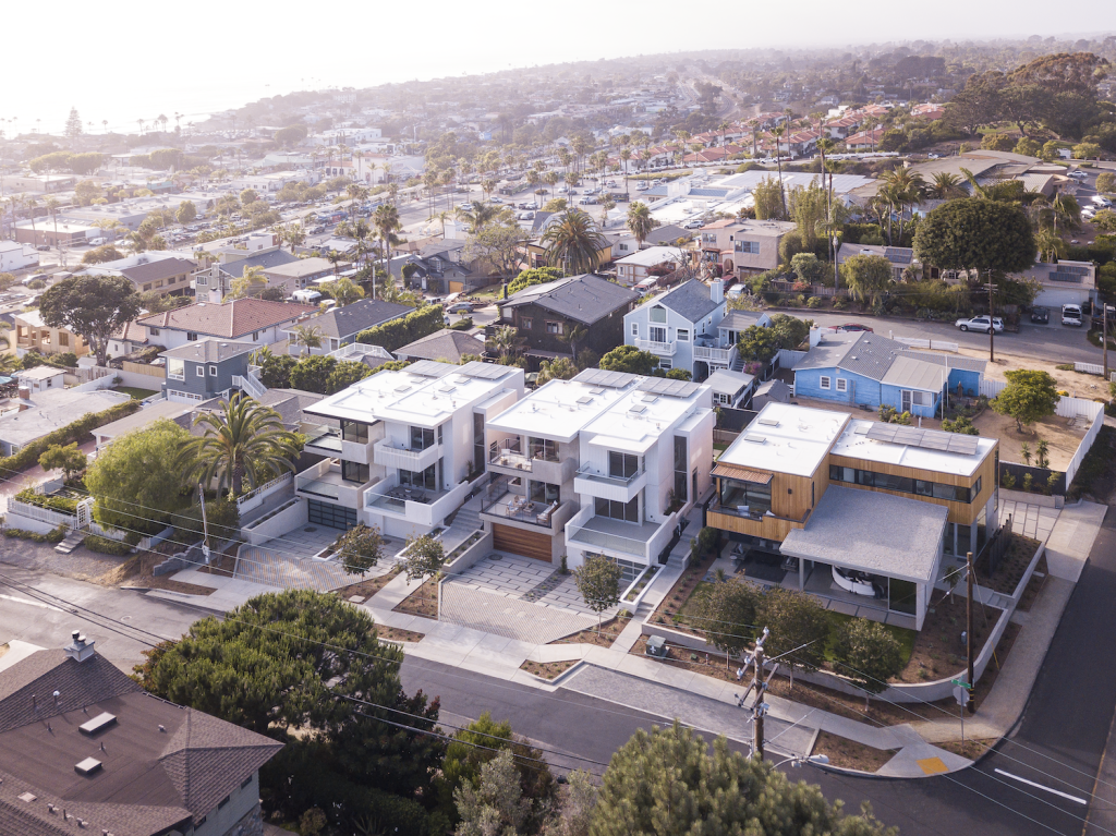 Aerial view of homes in Cardiff Highlands San Diego made by architect Scott M. Maas at Field X Studio