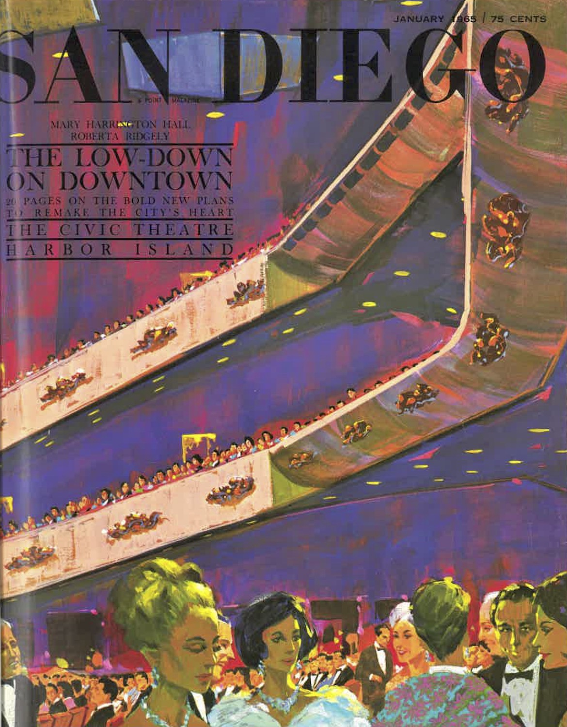 San Diego Magazine January 1965 cover illustrated by illustration by artist D. Wayne “Bunky” Millsap