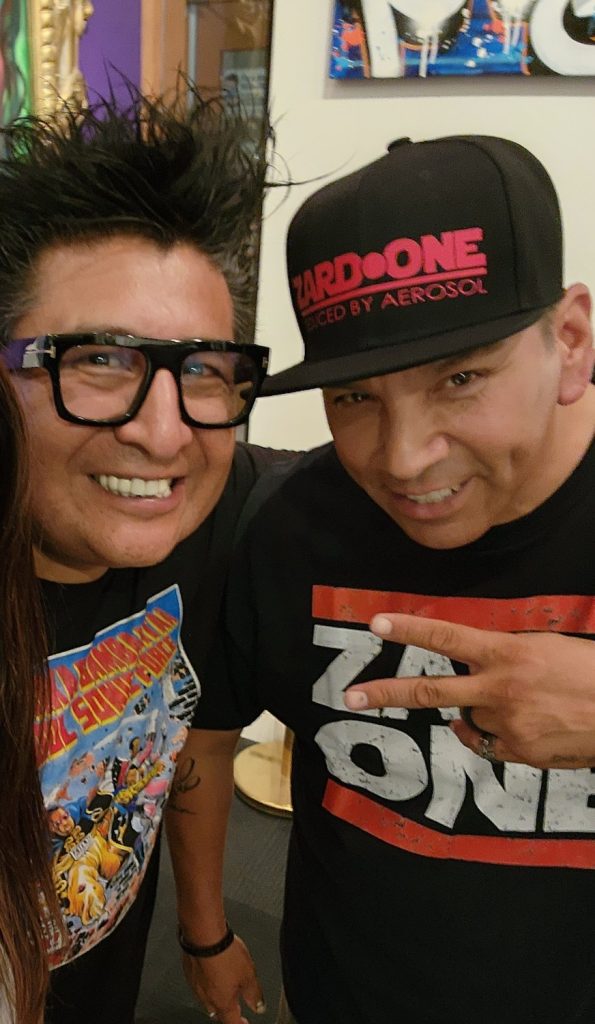 Mario "The OG" Lopez and Zard One of Floor masters together at the Beyond the Elements Hip Hop history exhibit