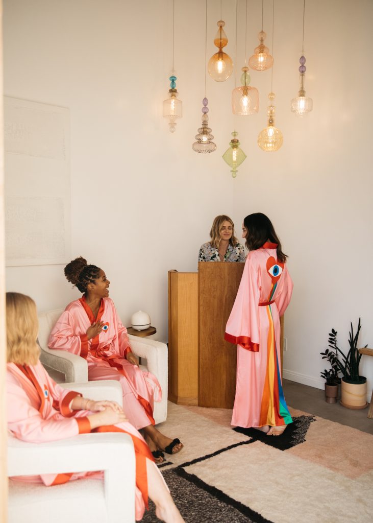 Women in colorful robes at San Diego spa and boutique, Oh Glory, located in North Park