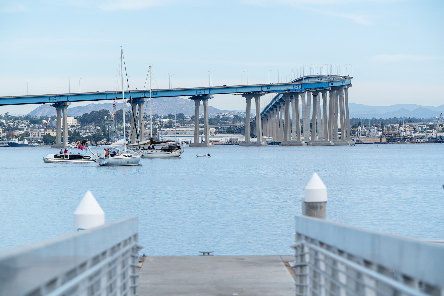 View of the Coronado Bridge and San Diego's South Bay from the Glorietta Bay Park