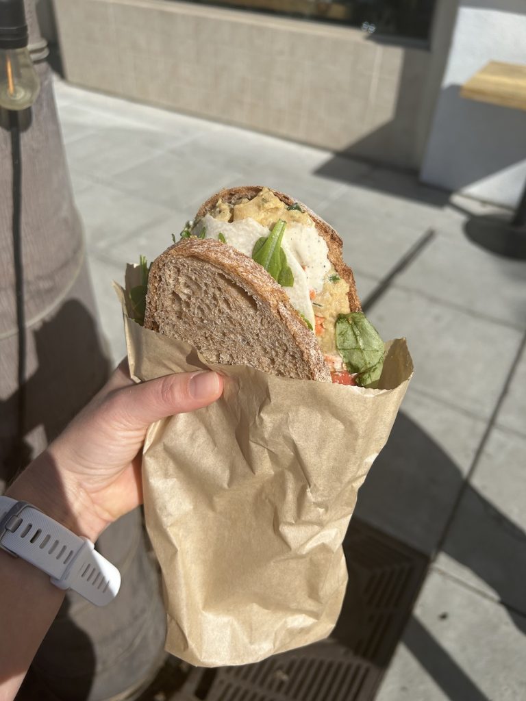 Best food and drink to try in San Diego including the veggie sandwich from Prager Bros. Artisan Bread in Hillcrest