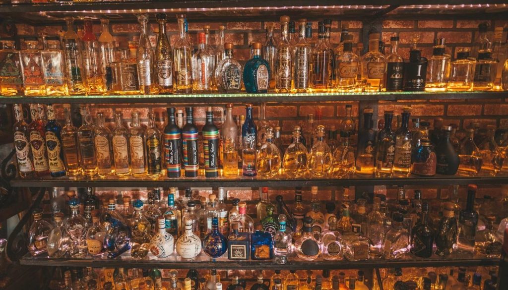 Interior of El Agave Restaurant & Tequileria in Old Town, San Diego. Home to one of the U.S.'s largest collections of tequila and mezcal