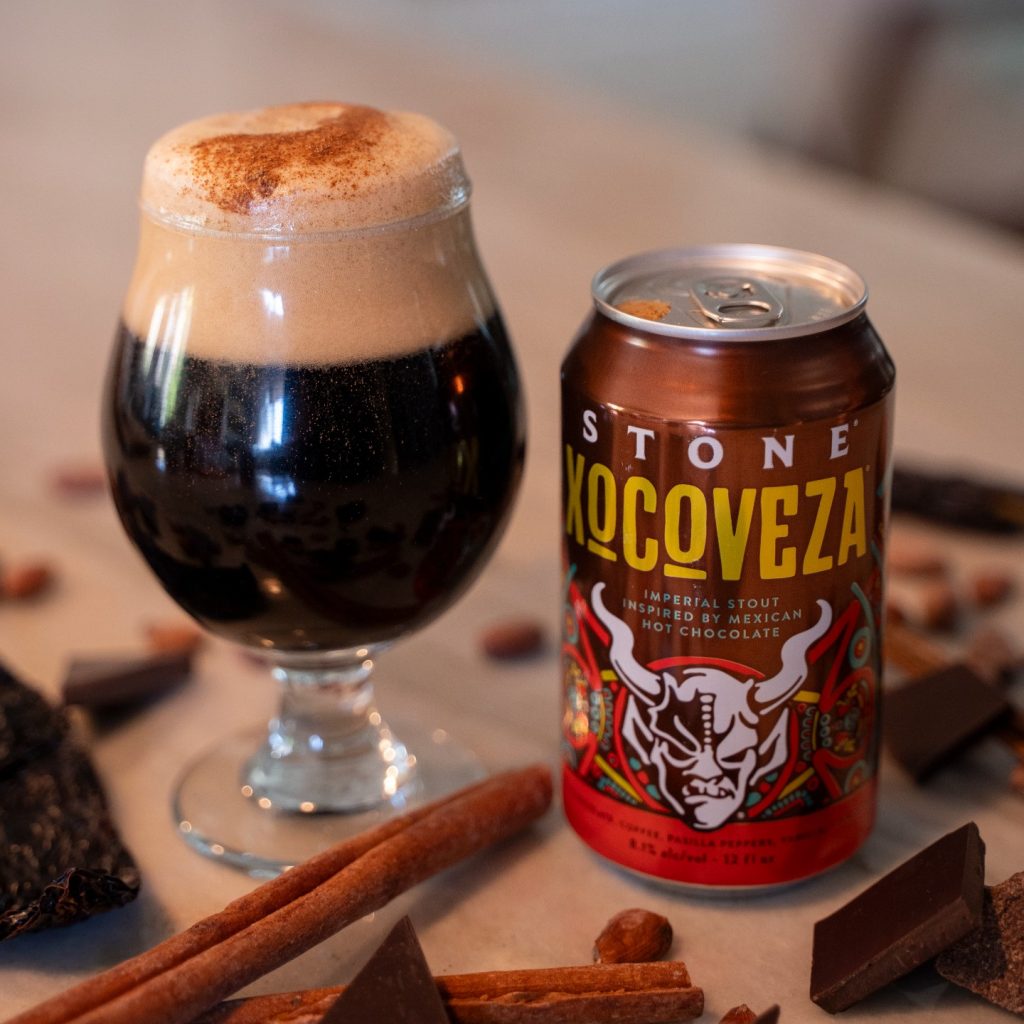 Chocolate imperial stout beer, Stone Xocoveza, from San Diego Brewery Stone Brewing