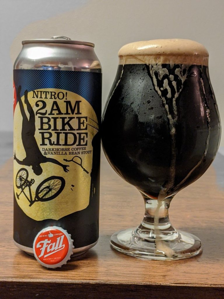 Chocolate stout beer, 2 AM Bike Ride, from San Diego Brewery Fall Brewing in North Park