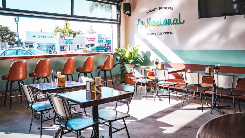 Interior of restaurant and brewery, La Nacional, on 3rd Avenue in Downtown Chula Vista, San Diego