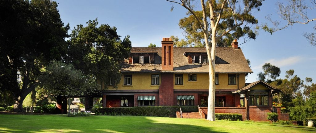 Exterior of the Marston House museum owned by George W. Marston, known for the development of Balboa Park, located at the northwest corner of Balboa Park, San Diego